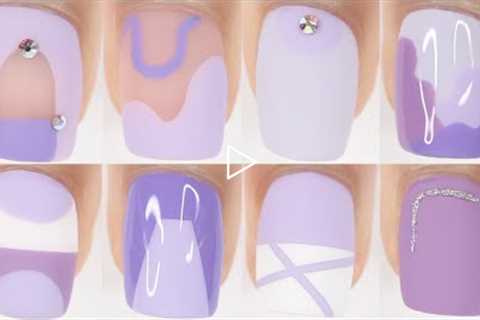 10 EASY NAIL ART IDEAS | purple nail art designs compilation summer nail polish colors 2022