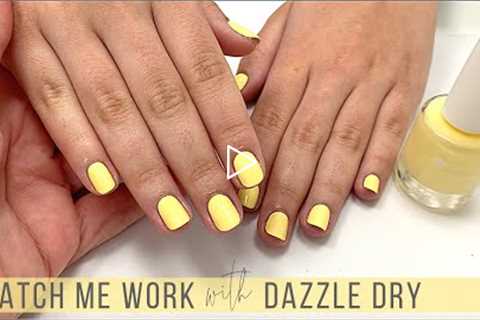 Gentle, Non-Invasive Manicure w/ Dazzle Dry 'Frozen Lemonade'  [Watch Me Work/No Talking/Just Music]