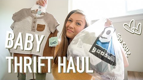 FIRST BABY CLOTHES THRIFT HAUL!! (all the cute baby boy clothes I got at Goodwill/thrift stores)