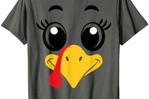 Cute Thanksgiving Turkey Face Matching Kids Costume T-Shirt