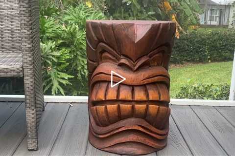 Review Design Toscano DB383038 The Grande Tiki God Kanaloa Teeth Side Table Statue, 20 Inch