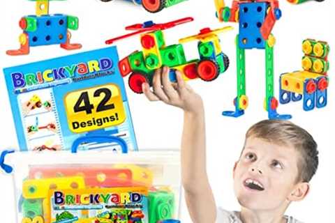 Brickyard Building Blocks STEM Toys – Educational Building Toys for Kids Ages 4-8 with 163 Pieces,..