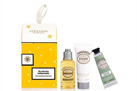 L’Occitane Almond Ornament 3 Piece Gift Set, Including Almond Shower Oil 1.1 Fl.Oz, Almond Body..