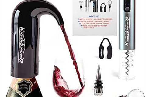 POWER DREAMS – WINE GIFT SET & BEST WINE BAR KIT (*5 In 1)-Wine Aerator Decanter Dispenser Pourer,..