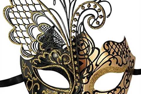 XVEVINA Masquerade Mask for Women Shiny Glitter Venetian Pretty Party Evening Prom Mask