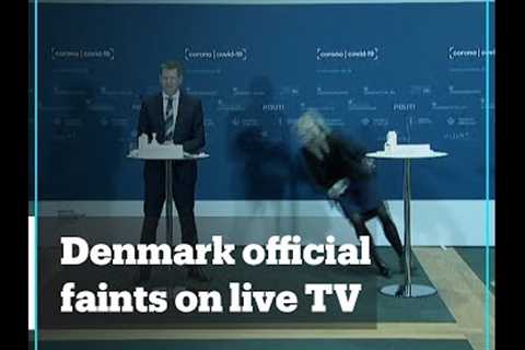 Denmark official faints during Covid-19 conference