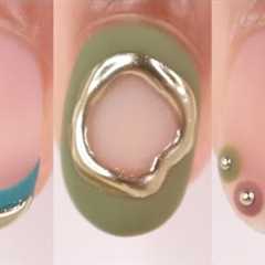 chrome nail art designs using gel polish, easy nail art compilation, natural nail art designs