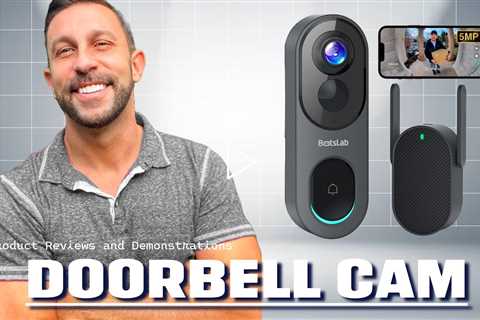 BOTSLAB Video Doorbell Camera, No Monthly Fee, 5MP Wireless, Better Than Ring! 360° View & VR Mode