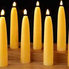 Shop 12 Packs 8 Inch Natural Beeswax Taper Candles - Eco-Friendly Smokeless & Dripless
