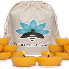 Eco-Friendly Beeswax Tea Light Candles - Organic Gift Set (12) - Pure & Hand-Poured
