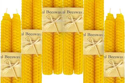 Lacaser Beeswax Taper Candles Yellow - 6 Pairs | Dripless & Smokeless