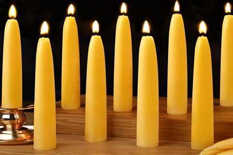 Shop 12 Packs 8 Inch Natural Beeswax Taper Candles - Eco-Friendly Smokeless & Dripless