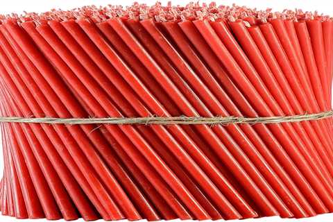 Danilovo Beeswax Taper Candles (Red) - Pure, Dripless, and Fragrant for Church & Home