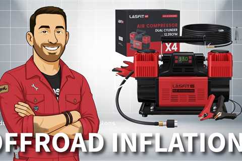 LASFIT X4 Dual Cylinder Off Road Air Compressor - 2025 Upgraded, Auto Stop, Digital Pressure Gauge