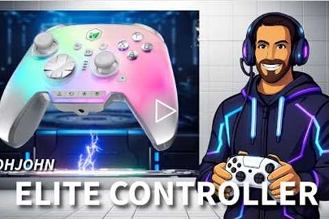 MOHJOHN Rainbow3 Full-Microswitch Elite Game Controller - 16 micro switch buttons, 14 RGB LED groups